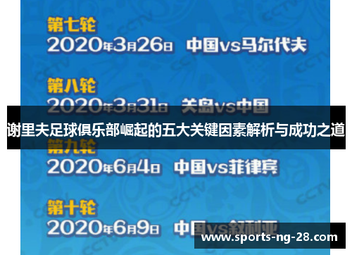 谢里夫足球俱乐部崛起的五大关键因素解析与成功之道